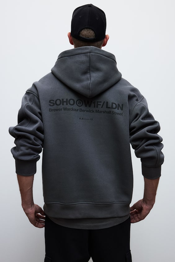 HM Bedruckter Hoodie in Oversized Fit Hotsell