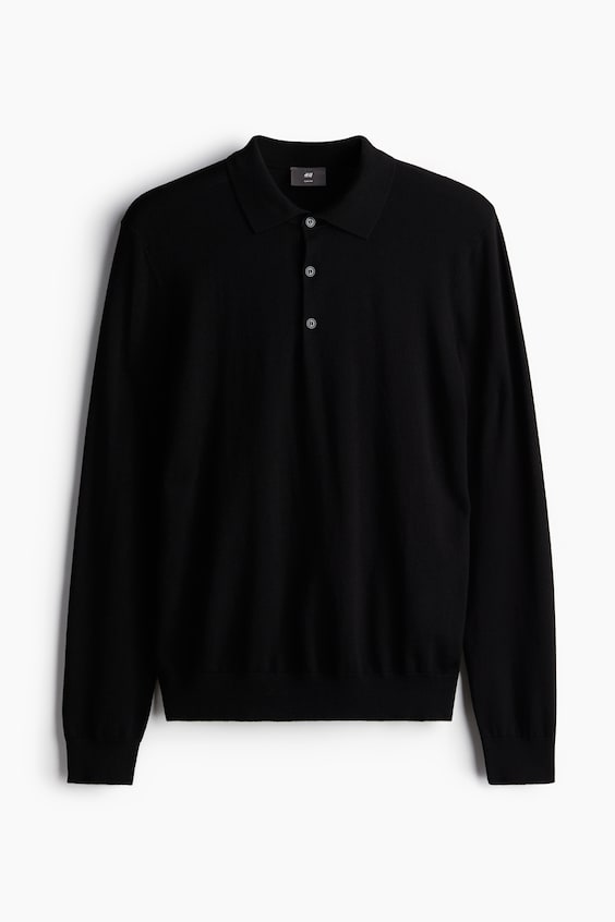 HM Feinstrick-Poloshirt in Slim Fit Schlussverkauf