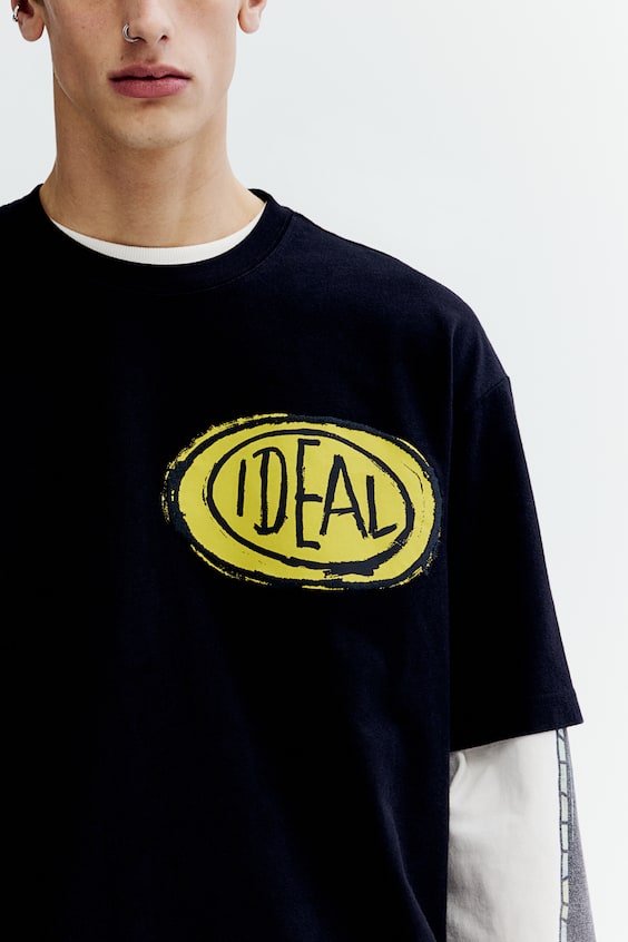 HM Baumwoll-T-Shirt in Relaxed Fit Kostenloser Versand