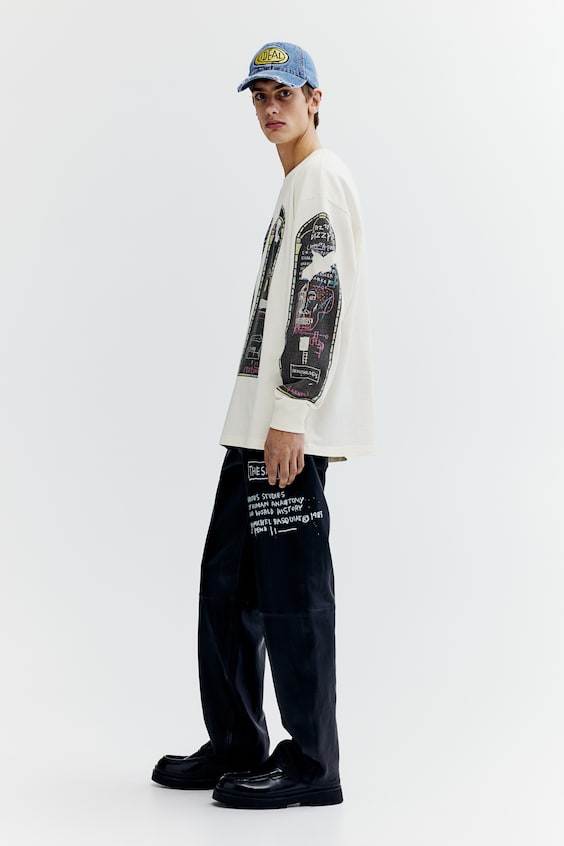 HM Langarmshirt aus Baumwolle in Oversized Fit Großer Ausverkauf
