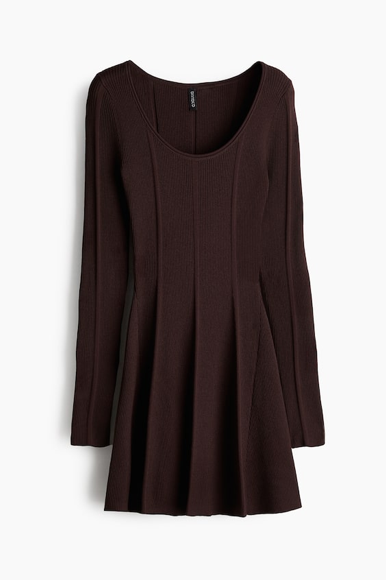 HM Flared-skirt rib-knit mini dress Valentinstagsangebot