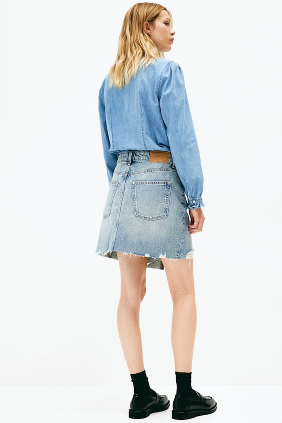 HM Denimbluse mit Volants Exklusive Angebote