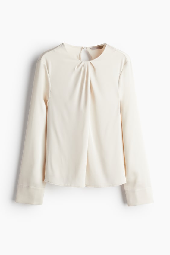 HM Satinbluse mit Faltendetail Kostenlose Rückgabe