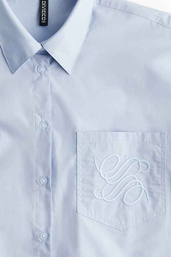 HM Bestickte Popeline-Bluse Rabatte dieses Monats