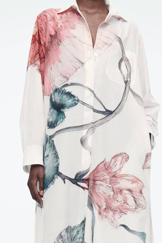 HM OVERSIZED-HEMDBLUSENKLEID MIT BLUMEN-PRINT 2025