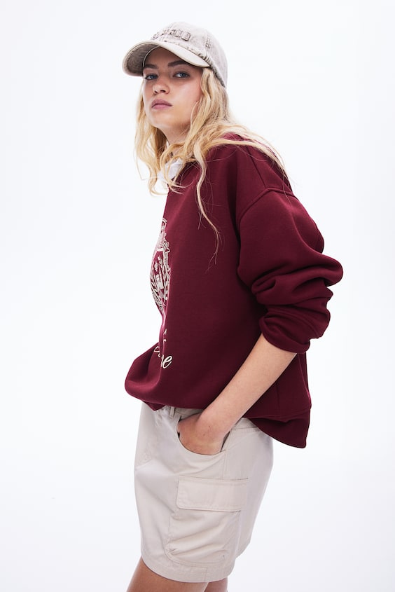 HM Oversized Sweatshirt mit Motiv Versandkostenfrei