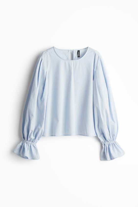 HM Baumwollbluse mit Bindedetail Saisonschlussverkauf