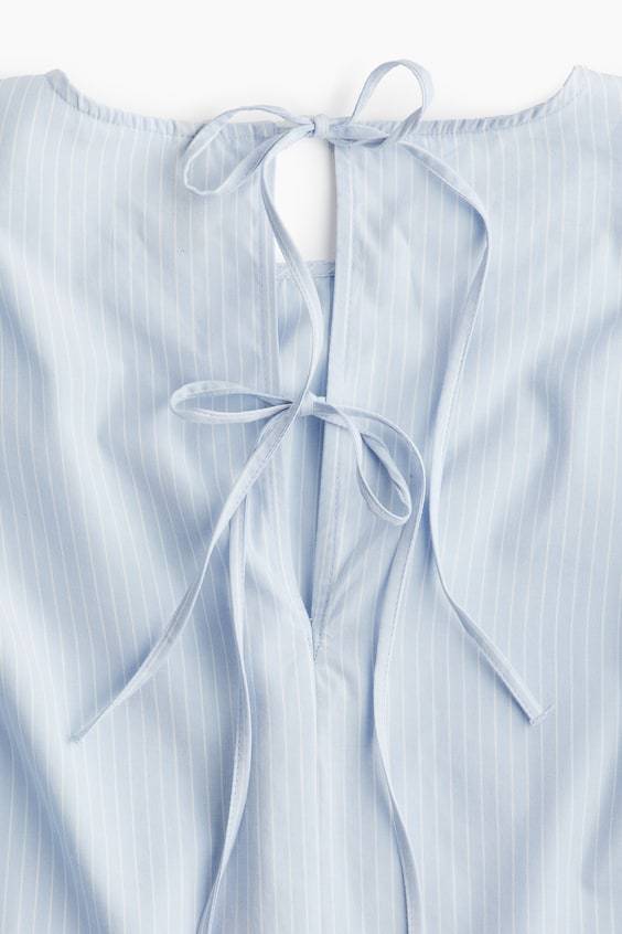 HM Baumwollbluse mit Bindedetail Saisonschlussverkauf