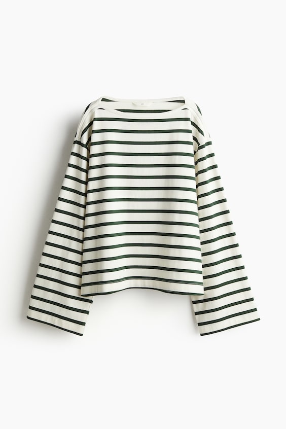 HM Oversized Shirt mit U-Boot-Ausschnitt Neueste Mode