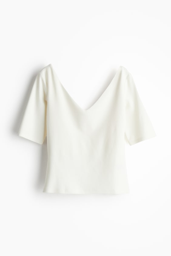 HM V-neck jersey top Kostenlose Rückgabe