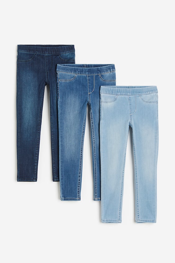 HM 3er-Pack Denimjeggings Heißer Verkauf