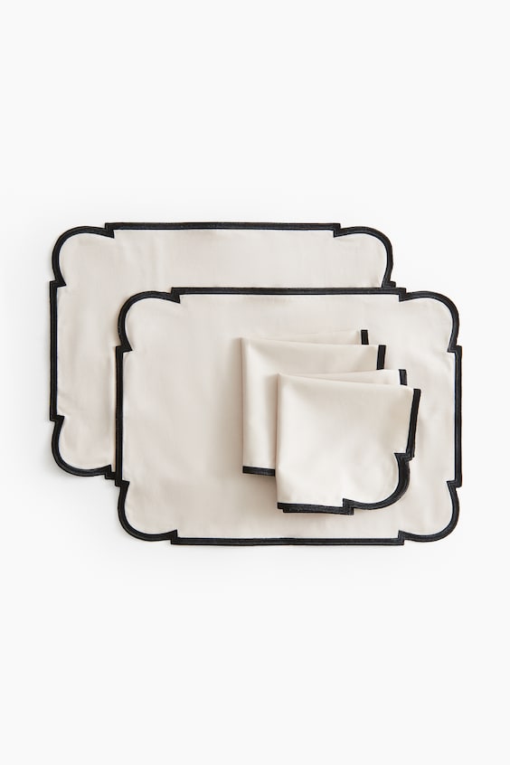 HM 2er-Pack Tischsets und Servietten aus Baumwolle