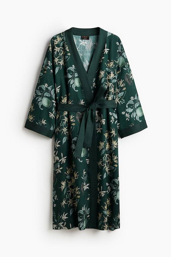 HM Morgenmantel mit Botanikprint Outlet