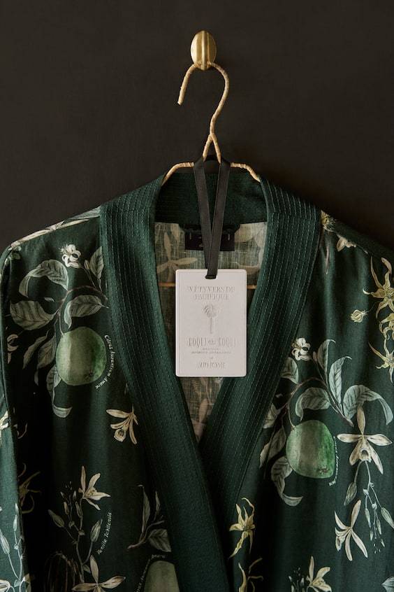 HM Morgenmantel mit Botanikprint Outlet