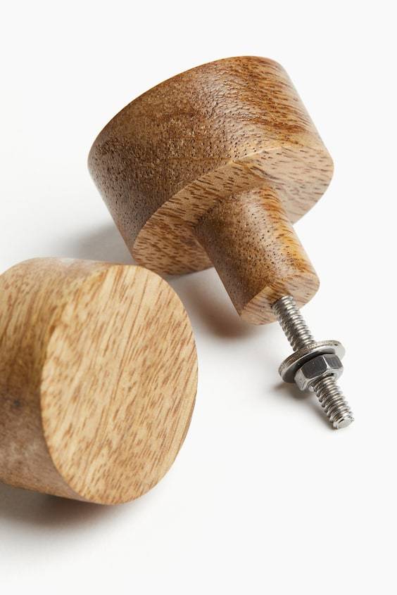 HM 2er-Pack Knaufe aus Mangoholz Neueste Mode