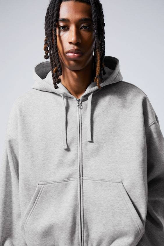 HM Kastiger, mittelschwerer Hoodie mit Reißverschluss