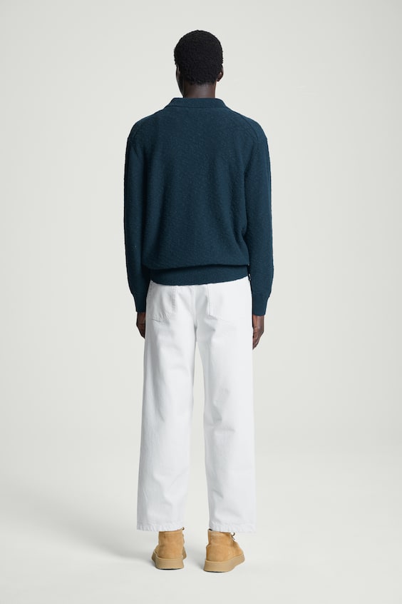 HM LANGÄRMLIGES BOUCLÉ-POLOSHIRT Letzter Tag