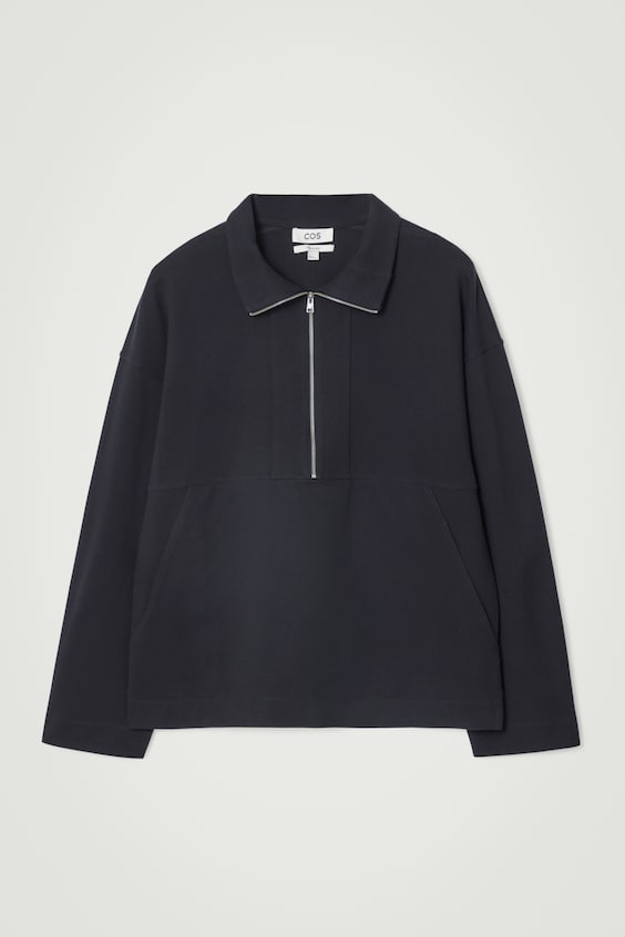 HM SWEATSHIRT AUS TWILL MIT KURZEM REISSVERSCHLUSS Sonderangebot der Fabrik
