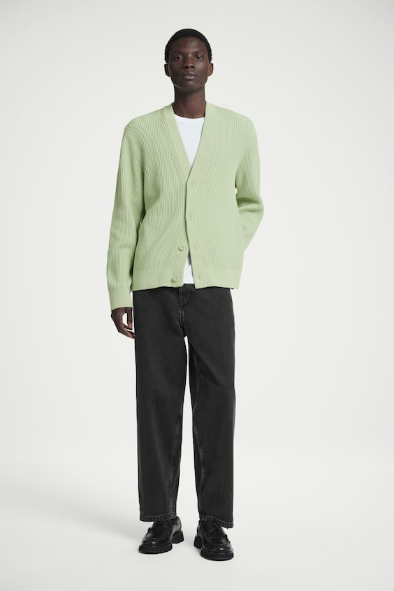 HM BAUMWOLL-STRICKJACKE MIT ACID-WASCHUNG Discount Store für neue Produkte