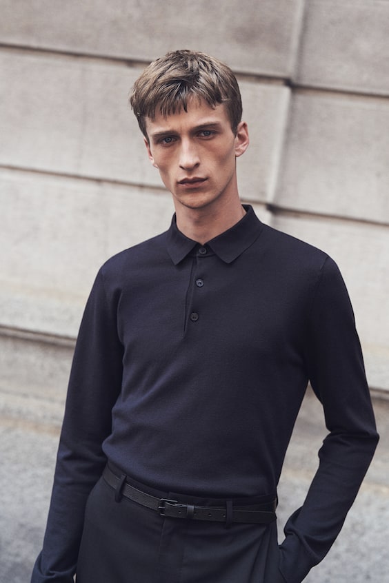 HM Feinstrick-Poloshirt in Slim Fit Outlet