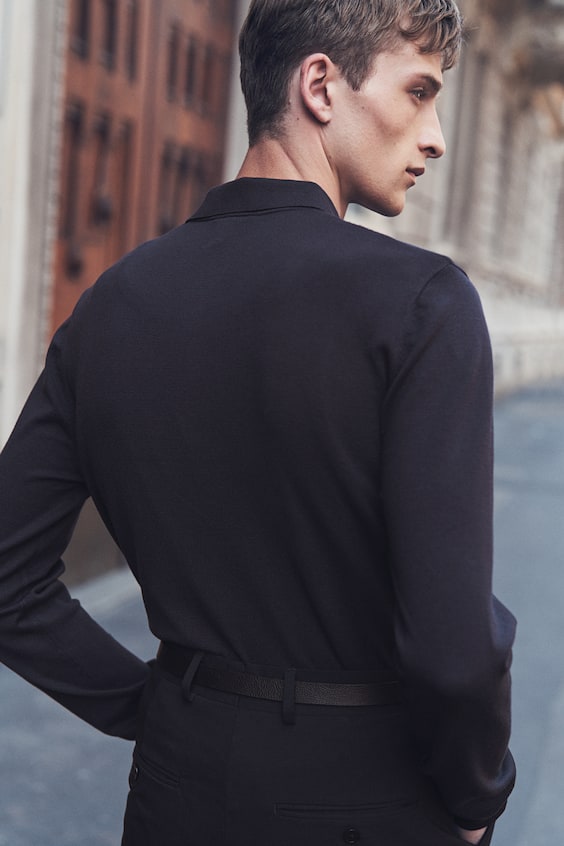 HM Feinstrick-Poloshirt in Slim Fit Outlet