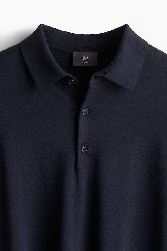 HM Feinstrick-Poloshirt in Slim Fit Outlet