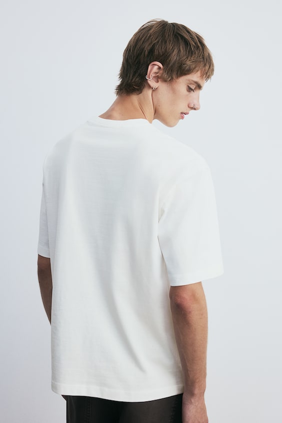 HM Bedrucktes T-Shirt in Loose Fit Fabrikverkauf