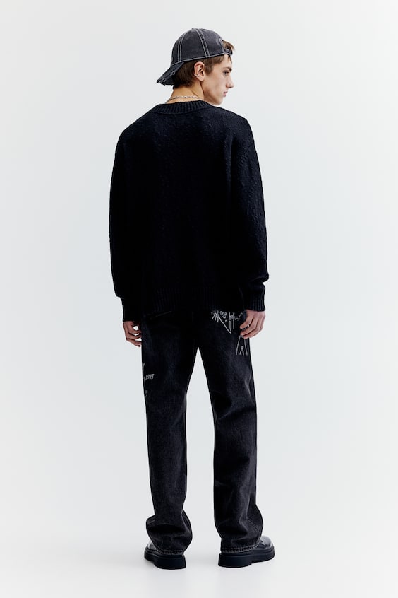 HM V-Pullover aus Baumwolle in Loose Fit Fabrikpreis