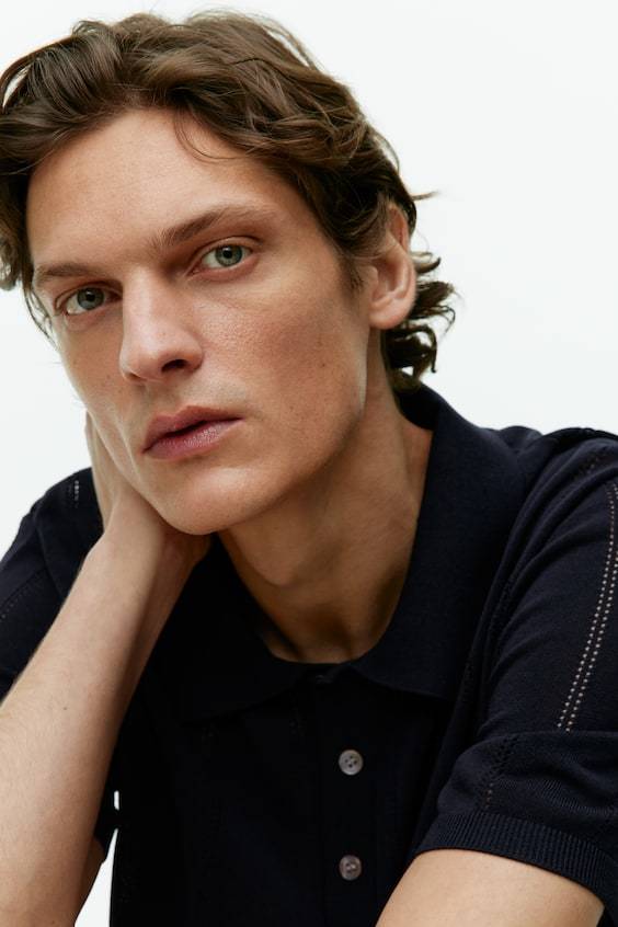 HM Poloshirt im Pointelle-Strick Valentinstagsangebot