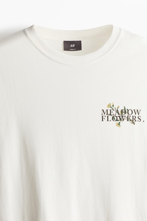 HM Bedrucktes T-Shirt in Loose Fit Exklusive Angebote