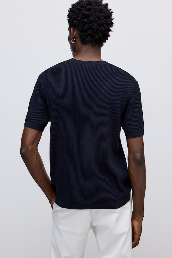 HM T-Shirt in Rippstrick Regular Fit Neuheiten