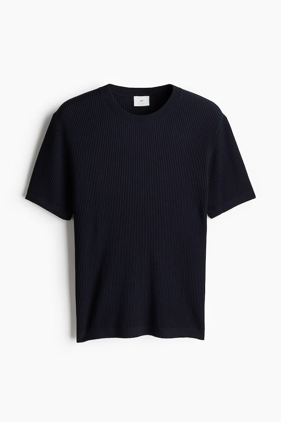 HM T-Shirt in Rippstrick Regular Fit Neuheiten