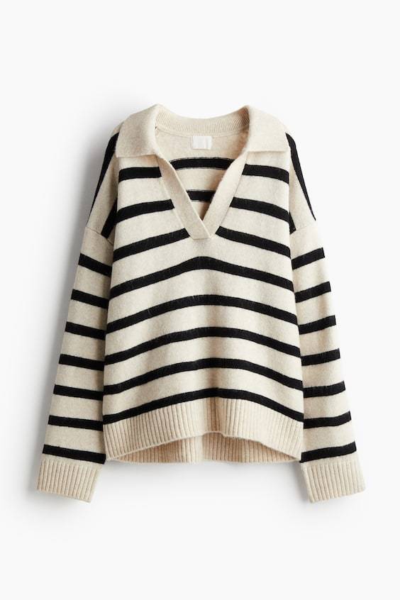 HM Feinstrickpullover mit Kragen Schlussverkauf