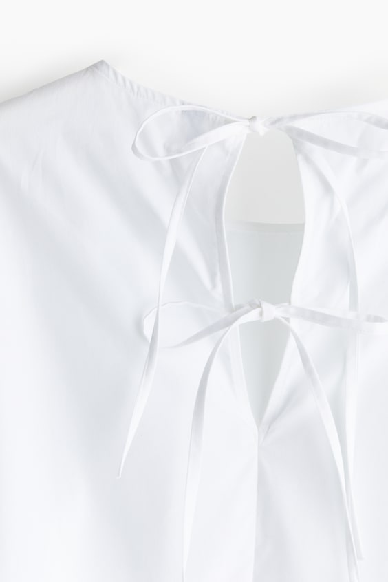 HM Baumwollbluse mit Bindedetail Fabrikverkauf