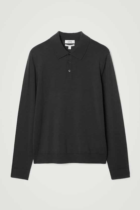 HM SCHMAL GESCHNITTENES POLOSHIRT AUS MERINOWOLLE Osterangebot