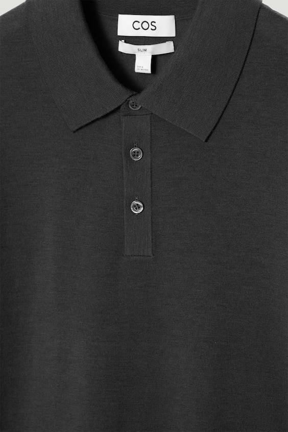 HM SCHMAL GESCHNITTENES POLOSHIRT AUS MERINOWOLLE Osterangebot