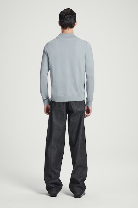 HM SCHMAL GESCHNITTENES POLOSHIRT AUS MERINOWOLLE Online Outlet