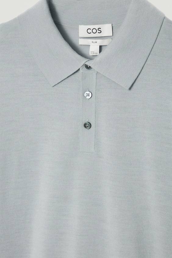 HM SCHMAL GESCHNITTENES POLOSHIRT AUS MERINOWOLLE Online Outlet