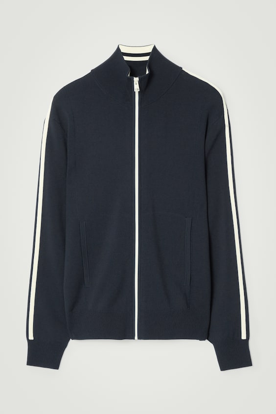 HM STRICK-TRAININGSJACKE MIT KONTRASTSTREIFEN Zeitlich begrenztes Angebot