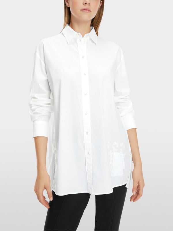 Marc Cain Bedruckte Hemdbluse "Rethink Together" Begrenzte Freigabe