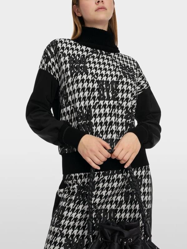 Marc Cain Chickcheck-Sweater Knitted in Germany Neueste Stile