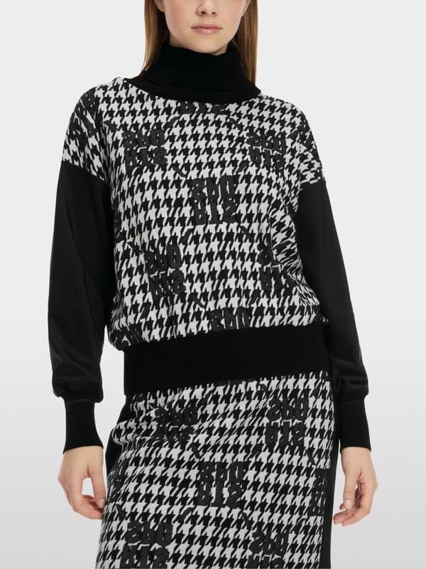 Marc Cain Chickcheck-Sweater Knitted in Germany Neueste Stile