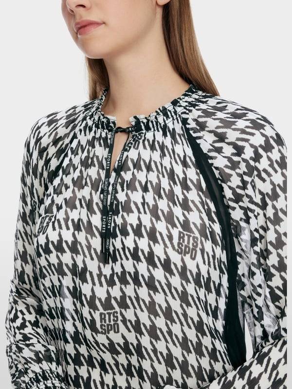 Marc Cain Schlupf-Bluse mit Chickcheck-Dessin Bis zu 55% Rabatt