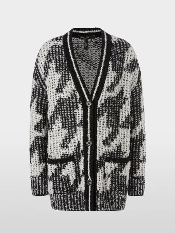Marc Cain Chickcheck-Cardigan Knitted in Germany Discount Store für neue Produkte