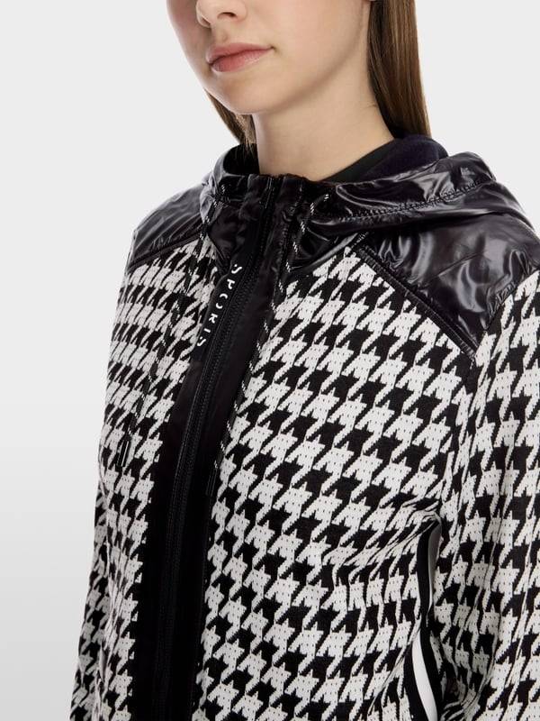 Marc Cain Chickcheck-Jacke mit Kapuze Kostenloser Versand