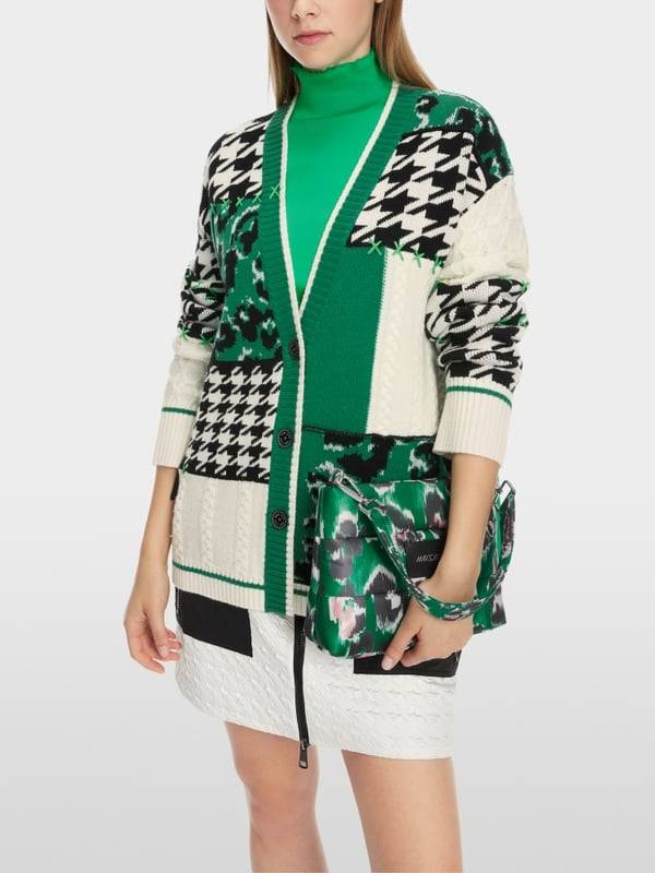 Marc Cain Muster-Mix-Cardigan aus Wolle Flash Sale