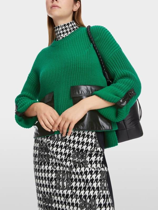 Marc Cain Shiny Patches Sweater Knitted in Germany Preisnachlass
