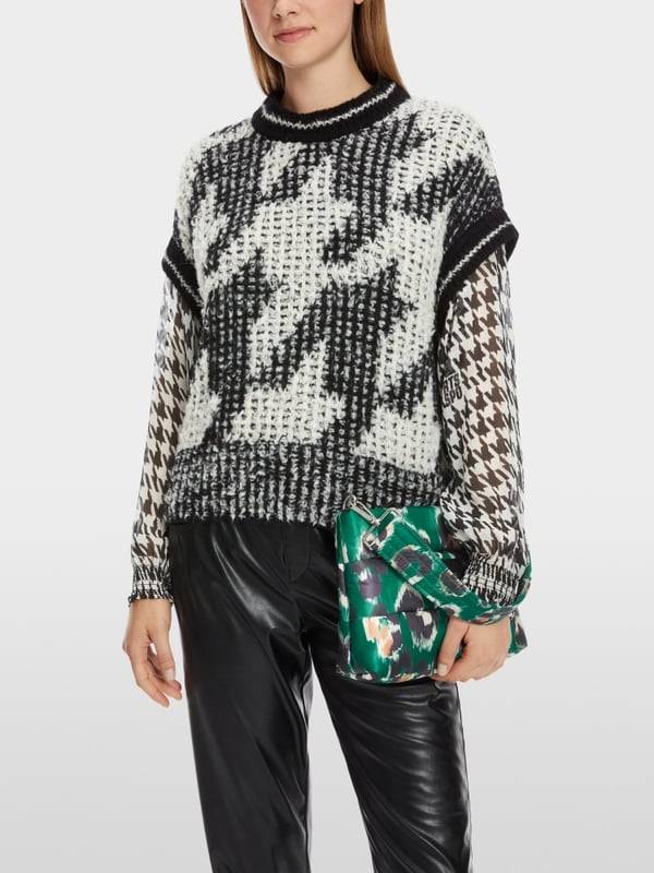 Marc Cain Chickcheck-Pullunder Knitted in Germany Valentinstagsangebot