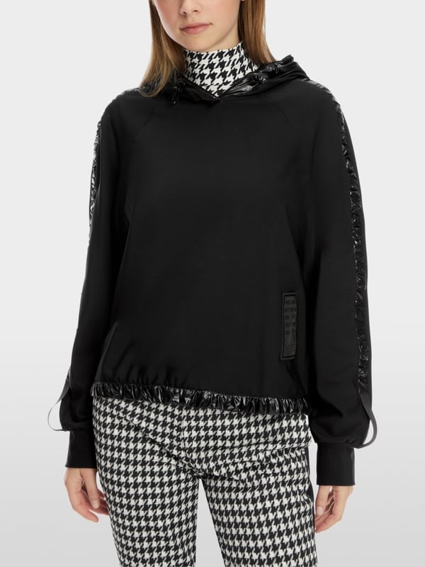Marc Cain Kapuzen-Sweatshirt mit Vario-Ärmeln Top Angebot