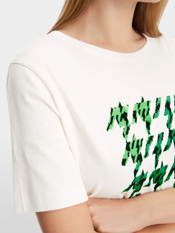 Marc Cain T-Shirt mit platziertem Chickcheck Online Outlet
